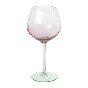 Wijnglas bol - roze/groen - 375 ml