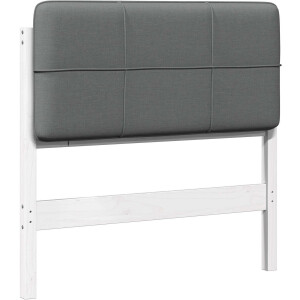 vidaXL - Gestoffeerd - hoofdbord - met - hoofdeinde - Wit - en - Lichtgrijs - 90 - cm
