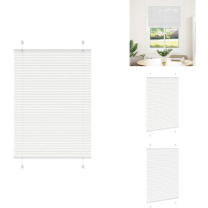 vidaXL Plisségordijn - Geplooide Jaloezieën - Geplooide Zonwering - Plisse Blind - Plissé rolgordijn 85x100 cm stofbreedte 84,4 cm polyester wit