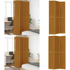 vidaXL Kamerscherm met 3 panelen massief paulowniahout bruin - Kamerscherm - Kamerschermen - Privacy Scherm - Privacyscherm
