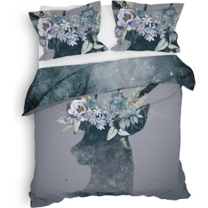 Heckett & Lane Myrthe Dekbedovertrek - Lits-jumeaux - 240x200/220 cm - Dark Grey