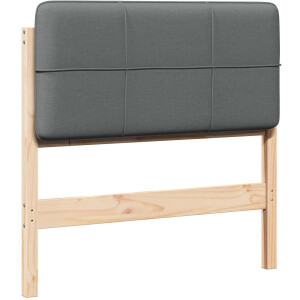 vidaXL - Gestoffeerd - hoofdbord - met - hoofdeinde - Bruin - en - Lichtgrijs - 90 - cm