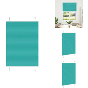 vidaXL Plisségordijn - Geplooide Jaloezieën - Geplooide Zonwering - Plisse Blind - Plissé rolgordijn 100x100 cm stofbreedte 99,4cm petrol groen