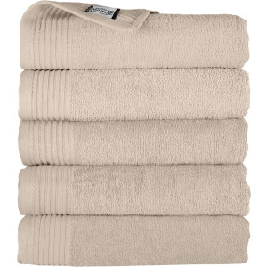 The One Towelling Hotelkwaliteit Handdoeken Set - 5 Stuks - 50 x 100 cm - 450 g/m2 - 100% Katoen - Zacht en Absorberend - Beige