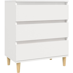 vidaXL - Dressoir - 60x35x70 - cm - bewerkt - hout - wit