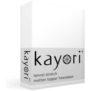 Kayori Neru Tencel stretch topper molton hoeslaken - Tweepersoons - Wit