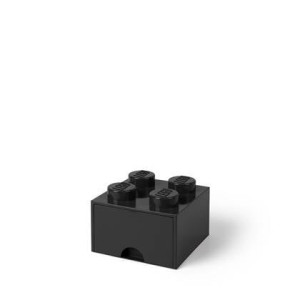 LEGO - Set van 2 - Opberglade Brick 4, Zwart - LEGO