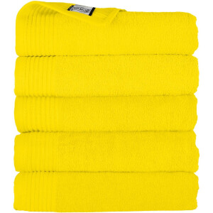 The One Towelling Classic Handdoeken - 50 x 100 cm - 5 Stuks - Voordeelverpakking - Hotelkwaliteit - 100% Gekamd katoen - Geel