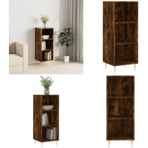 vidaXL Dressoir 34,5x32,5x90 cm bewerkt hout gerookt eikenkleurig - Dressoir - Dressoirs - Kast - Wandkast