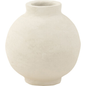 J-Line bloempot Glad Sphere - papier maché - wit - Ø 30 cm