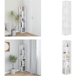 vidaXL Hoekkast 33x33x164,5 cm bewerkt hout wit - Hoekkast - Hoekkasten - Hoekschap - Hoekschappen