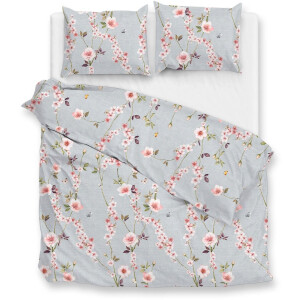 Zohome Dekbedovertrek Rafa - Deken - Dekbed - Blauw - 100% Katoen - Bloemen - 240x220 + 2 slopen 60/70 cm