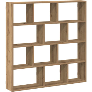 vidaXL - Wandschap - kubus - 12 - vakken - bewerkt - hout - artisanaal - eikenkleurig