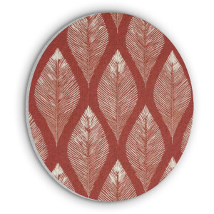 Akoestisch wandpaneel rond 90x90 cm - Vilt schilderij Bladeren - Rood - Elegant - Ronde akoestische panelen - Geluidsdempende wanddecoratie - Geluidsisolatie wandcirkel - Muurdecoratie geluidspanelen