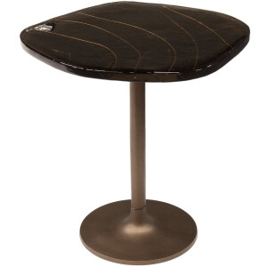 Giga Meubel Bijzettafel Eclipse - Koper Metaal/Glas - 53x42x50cm