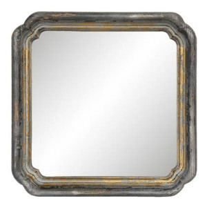 Clayre & Eef Spiegel 44x44 cm Goudkleurig Hout Vierkant Grote Spiegel