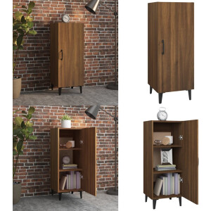 vidaXL Dressoir 34,5x34x90 cm bewerkt hout bruin eikenkleur - Dressoir - Dressoirs - Kast - Wandkast