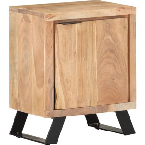 vidaXL - Nachtkastje - met - natuurlijke - rand - 40x30x50 - cm - massief - acaciahout