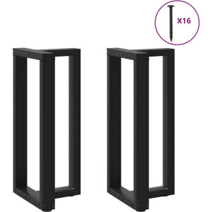 vidaXL - Bartafelpoten - 2 - st - T-vormig - 40x35x(90-91) - cm - staal - zwart