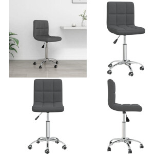 vidaXL Kantoorstoel draaibaar stof donkergrijs - Kantoorstoel - Kantoorstoelen - Stoel - Stoelen