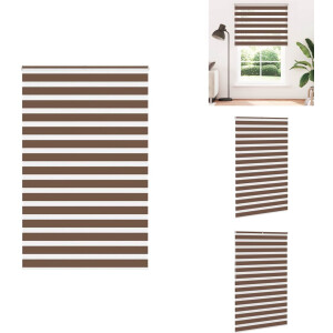 vidaXL Zebra Jaloezie - Zebra Jaloezieën - Zebra Rolgordijn - Dubbel Rolgordijn - Zebra rolgordijn 140x200 cm stofbreedte 135,9cm polyester bruin