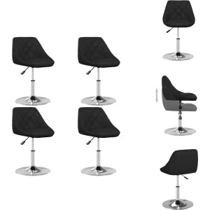 vidaXL - Eetkamerstoelen - 4 - st - kunstleer - zwart