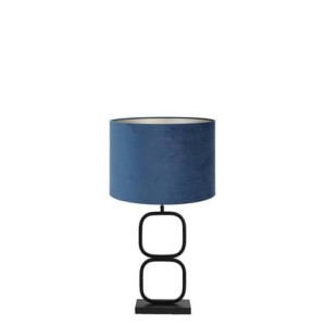 Light & Living Tafellamp Lutika|Velours - Zwart|Blauw - Ã30x67cm