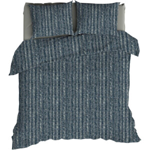 Romanette FLANEL Dekbedovertrek 270x200/220 Caledon blauw/grijs