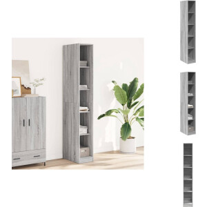 vidaXL Kledingkast - Kledingkasten - Klerenkast - Garderobekast - Kledingkast 30x50x200 cm bewerkt hout grijs sonoma eikenkleur