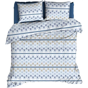 Romanette Kapla Dekbedovertrek - Tweepersoons - 200x200/220 cm - Blue
