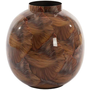 Light & Living Vaas Milos - Bruin - Ø26cm - Metaal - Modern - Bloemenvaas - Woondecoratie - Decoratieve vaas voor woonkamer of slaapkamer