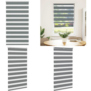 vidaXL Zebra rolgordijn 70x150 cm stofbreedte 65,9 cm donkergrijs - Zebra Jaloezie - Zebra Jaloezieën - Zebra Rolgordijn - Dubbel Rolgordijn