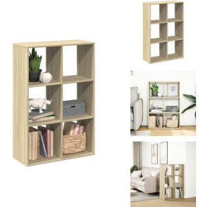 vidaXL Boekenkast - Boekenkasten - Boeken Plank - Schappenkast - Kamerscherm / boekenkast 69,5x29x103,5 cm hout sonoma eiken
