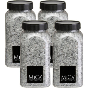 Mica Decorations decoratie stenen / granulaat - 4x - 650 ml - 1-2 mm - spiegel glas - siergrind