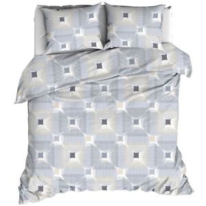 Romanette Kwadro Dekbedovertrek - Extra breed - 260x200/220 cm - Silver
