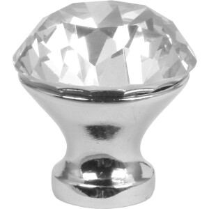 Domino® Meubelknop CRYSTAL A30mm M6 - WIT - 1 stuk - Hoge Kwaliteit Kastknop Deurknop - Deurknoppen voor kasten - Deurknopjes Meubelknoppen - Keukenkast Grepen - Ladeknop - Ladegreep - Kastgrepen