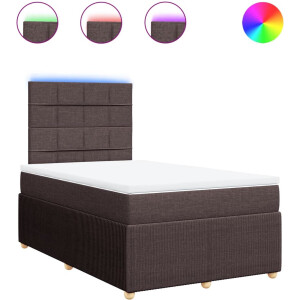 vidaXL - Boxspring - met - matras - stof - donkerbruin - 120x200 - cm