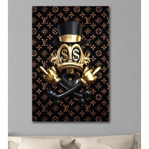 Dollar Duck Louis- Kristal Helder Galerie kwaliteit Plexiglas 5mm. - Blind Aluminium Ophang-frame - Luxe wanddecoratie - Fotokunst - professioneel verpakt en gratis bezorgd