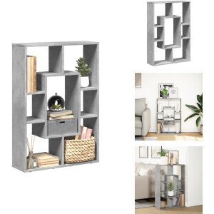 vidaXL Boekenkast - Boekenkasten - Boeken Plank - Schappenkast - Boekenkast 63x20x90 cm bewerkt hout betongrijs