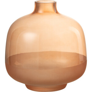 J-Line vaas Hany - glas - perzik - small - Ø 18 cm