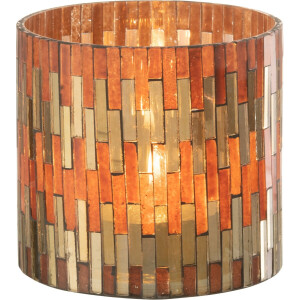 J-Line windlicht Chic - glas - bruin/goud - medium