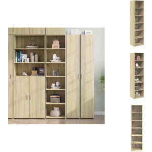 vidaXL Hoge Kast - Hoge Kasten - Hoog Dressoir - Hoge Kast Woonkamer - Hoge kast 45x41x185 cm bewerkt hout sonoma eikenkleurig
