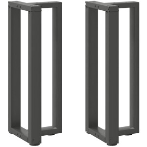 vidaXL Tafelpoten - T-vormig - Antraciet - 2 stuks Console Tafelpoten - T-vormige Tafelpoten - Stalen Tafelpoten - Zwarte Tafelpoten - Moderne Tafelpoten