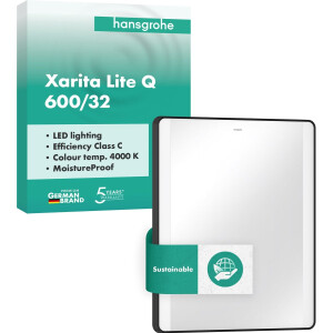 Hansgrohe Xarita Lite Q - Spiegel met LED-verlichting, 70x60 cm, mat zwart 54962670