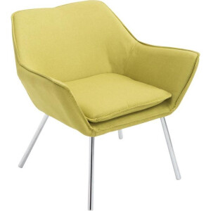 Fauteuil - Stoel - Scandinavisch design - Solide - Stof - Geel - 81x70x78 cm