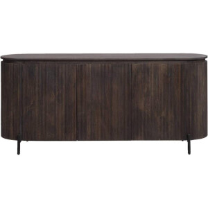 Leen Bakker - Dressoir Vito - Donker - 81x180x43 Cm - Mangohout - Bruin