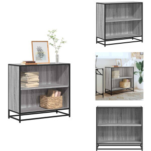 vidaXL Boekenkast - Boekenkasten - Boekenschap - Boekenstandaard - Boekenkast 80,5x35x76 cm bewerkt hout grijs sonoma eikenkleurig