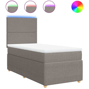 vidaXL - Boxspring - met - matras - stof - taupe - 100x200 - cm