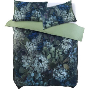 M.M Linen Eisa Dekbedovertrek - Tweepersoons - 200x200/220 cm - Blauw Groen