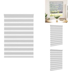 vidaXL Zebra Jaloezie - Zebra Jaloezieën - Zebra Rolgordijn - Dubbel Rolgordijn - Zebra rolgordijn 105x100 cm stofbreedte 100,9 cm lichtgrijs